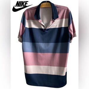 Nike Men’s Polo Shirt in Pink, Navy, White